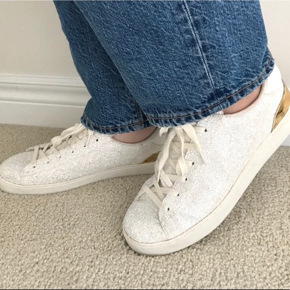 NINE WEST WHITE SPARKLY SNEAKERS - Picture 2 of 4
